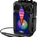 Dnil Portable Wireless Speaker with high-Definition Sound Quality, Voice Control Function, RGB Multi-Color Rhythm Lights, Suitable for Home and Outdoor use (Blue)