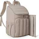 BAGSMART Diaper Bag Backpack, Large Baby Diaper Bag, Quilted Puffy Baby Bag for Mom with Quick-access Insulated Pockets, Lightweight Versatile Travel Backpack (Brown)