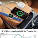 2 Pack Multi Charging Cable Cord for Travel Essentials,Apple Watch Charger,iPhone Charger,[3-in-2] Type C/L Cable Portable Designed for iWatch,iPhone 17-8,Galaxy S25-21,AirPods,iPad-4FT Blue
