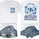 Autism Awareness Shirt Women Embrace Neurodiversity Shirt Accept Understand Love T-Shirt Inspirational Short Sleeve Top, Small