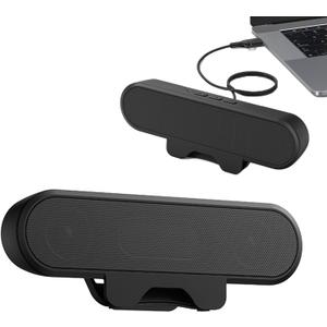 Zunate USB Computer Laptop Speaker, Monitor Speakers for Laptop, Portable Mini Sound Bar with Clip On, Stereo USB Powered Speaker, Easily Clamps to Monitor, Convenient Controls