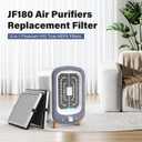 JF180 Replacement Filter Compatible with JF180 Air Purifier, 3-in-1 HEPA 13 Filter and Activated Carbon, 4-Pack (4 Filters & 12 Aroma Pads)