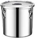 Verdeho stainless steel food storage containers with lids lock clips airtight container large airtight for rice flour sugar grain coffee bean storage containers Kitchen jar (1.59gal/6L)