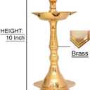 NOBILITY Brass Oil Lamp Diya 10 Inch Kerala Traditional Samai Deepak Lamp Kutthu vilakku Panchmahal Deepam for Pooja Mandir Diwali Indian Gift Items Puja Set Pack of 2