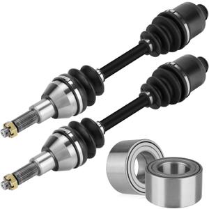 Youxmoto Rear CV Axles & Wheel Bearings Kit Fit for Polaris Sportsman 500 400/ 335 1999 2000 2001 2002; 4340 Chromoly Steel CV Axle Drive Half Shaft (2 Left/ Right)
