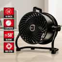 ECOMAX Drum Fan, 10 Inch High Velocity Industrial Shop Fan, Ultra-Quiet