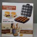 16 PCS Mini Waffle Maker Machine, Nonstick Waffles Iron Quick Heat-Up Surface, Simple & Easy Tiny Chaffle Baker for Home & Restaurants, Small Bites for Kids, Perfect for Breakfast, Desserts & Snacks