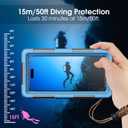 2026Underwater Snorkeling Diving Phone Case for iPhone 17/16/15/14/13/ Pro Max/XR/XS/X Galaxy S24/S23/S22.[50ft/15m] Professional Scuba Dive Waterproof Case Underwater Photo Video Blue