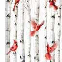 Red Birds Rustic Wall Art Giclee Canvas Prints Vintage Country Forest Tree Bird Paintings Wall Decor 24x36 Picture Framed Wall Artwork for Living Room Bedroom Bathroom Office Home