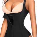 LODAY Waist Trainer for Women Corset Shapewear Tummy Control Waist Cincher Faja Body Shaper with Adjustable Straps Black, Size L