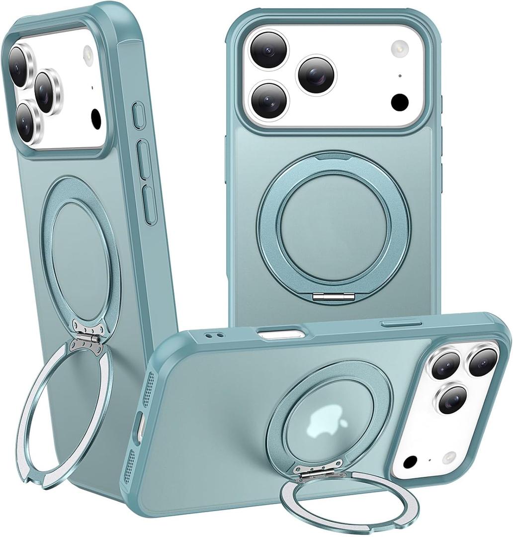 360 Magnetic Swivel Ring for iPhone 17 pro case, Lake Blue