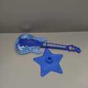 Guitar and Microphone Play Set for Boys New Upgrade,Karaoke Machine with Music&Light,Microphone Toys with Stand,Adjustable Height Guitar Toys for Kids,Toddlers,Child (blue)