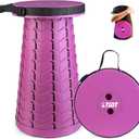 Portable & Lightweight Foldable Camping Chair for Adults, Heavy Duty Folding Stool with Adjustable Shoulder Strap, Perfect for Picnic, Beach, Backyard, and Sporting Events, Max Weight 400lbs (Purple)