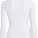 Runhit Women's Long Sleeve Compression Shirt Workout Tops Athletic Base Layer Gym Yoga Running Sports Gear Quick Dry UPF 50+ (White, L)