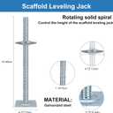 18" Scaffold Adjustable Leveling-Jack Parts - Yzzwer Galvanized Solid Threaded Rod Scaffolding Feet for Baker Style Scaffolding 4 Pack