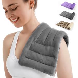 Microwave Heating Pad for Pain Relief, 8 x 18 Microwavable Moist Heat Pads for Neck, Shoulder, Back, Knee, Period Cramps, Rice Heat Pack Hot & Cold Compress Reusable & Portable, Grey