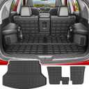 powoq Cargo Mat Compatible with 2014-2020 Nissan Rogue SV S SL Trunk Mat Back Seat Protector Cargo Liner TPE Replacement for 2014-2020 Nissan Rogue Accessories (Trunk Mat+Backrest Mats)