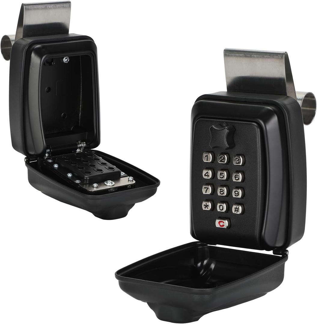 2025 Upgrade SL-591 Car Lock Box, Car Window Punch Button Lock Box for Ride Share, Turo, GetAround (Black)