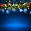 SJOLOON Blue Christmas Backdrops for Photography Ball Backdrop Xmas Backdrop Holiday Photo Background for Christmas Party Decoration Family Gathering Studio Props 11969 (7x5FT)