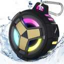 EBODA Waterproof Bluetooth Speaker, Shower Wireless Speaker, IP67 Waterproof, LED Light, Floating, Portable Speakers for Travel, Pool, Beach, Kayak, Gifts for Men-Black Golden Special Edition