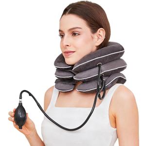 Neck Stretcher for Pain Relief, Adjustable Inflatable Cervical Traction Device, Neck Brace for Home Use, Supports Neck Decompression & Spine AlignmentGifts for Women (Sky Grey)