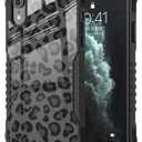 Compatible with iPhone XR Case Black Leopard Design for Women Girls, Military Grade Shockproof Bumper Anti-Scratch Acrylic Back Protection Cover