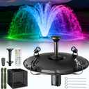 Antfraer Floating Fountain with LED Lights, RGB Pond Fountain with 1600GPH Pond Pump & 50FT Cord, 3 Water Spray Styles Aerator Pump Kit with Remote Control for Ponds, Lakes, Water Garden