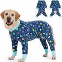 Recovery Suit for Large Medium Dogs After Surgery, Soft Breathable Anti Licking Dog Onesie E-Collar & Cone Alternative, Pet Bodysuit for Preventing Hair Loss Full Cover Wound(4XL, Rocket) (4XL(Chest 32.28-35.55 in))