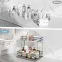2 Pack Under Sink Organizers and Storage, 2 Tier Pull Out Cabinet Organizer, Metal Sliding Drawer Storage for Kitchen BathroomGray (Grey)
