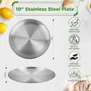 Stainless Steel Plates,4 PCS 10 inch Round Metal Food Serving Plates, Dinner Plates for Outdoor Camping Hiking, Party Serving, Feeding,Non Toxic & Reusable, Dishwasher Safe