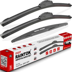 Windshield Wiper Blades Replacement for Ford Flex 2009 2010 2011 2012 2013 2014 2015 2016 2017 2018 2019 Original Factory Quality Front Rear Wipers Blade Set - 24" 22" 12" (Pack of 3)
