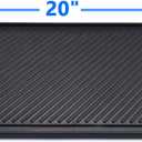 GasSaf Cast Iron Griddle 20 x 10.5 Inch, Double Sided Reversible Cooking Surface for Double Burner Stovetop, Heavy-Duty Cast Iron Pan for Gas Grills, Stove Top Griddle Pan