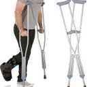 Adjustable Aluminum Crutches for Adults  Pair of Lightweight,Height Adjustable Crutches  Includes Padded Underarm Cushions,Hand Grips & Rubber Tips,Walking Aid for Kids,Adults & Seniors