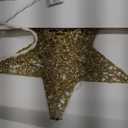 Brizled Gold Christmas Tree Topper, 9 Hollow-Out Star Tree Topper with 10 Warm White Lights, Pre-lit 5 Point Star Treetop, 120V UL Listed Lighted Treetop for Christmas Tree Home Decoration