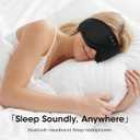MUSICOZY Sleep Mask with Bluetooth Headphones, 3D Wireless Sleeping Eye Masks, Bluetooth Eye Masks 14-Hour Playtime, Ultra-Soft Breathable, Perfect for Side Sleepers, Women Men(Classic Black)