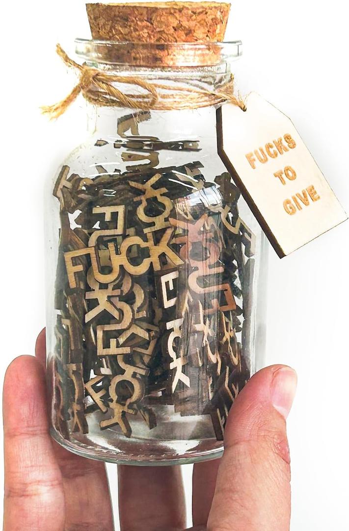 Cute Jar of F uc k With Fine Blessing Bookmark,120 PCS F ucks To Give Using Non-hazardous Wooden,Reusable Glass Bottle With Wooden Plugs Jar Of Fu c k s To Give for Valentine's Day&Birthday Fun Gifts