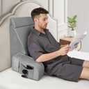 Reading Pillow for Sitting in Bed Adult, Back Pillow for Bed Sitting up, Reading & Bed Rest Pillows for Watching (Gray/Gray)