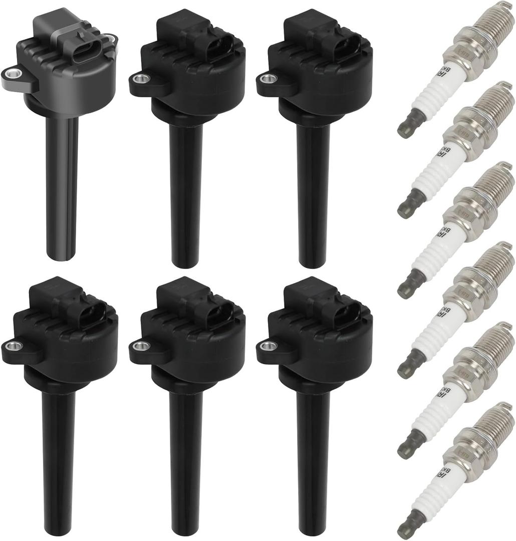 ECCPP 6 ignition coils with 6 iridium Spark Plugs,UF252,for Isuzu Trooper 3.5L 2000-2002,for Isuzu Rodeo 3.2L 2000-2004,for Isuzu Axiom 3.5L 2002-2004,UF252 C1255 E866