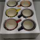 Henten Home Ceramic Coffee Mug Set of 6, 20 oz Colorful Coffee Cup with Handle, Boho Porcelian Mug for Cappuccino, Latte, Tea, Hot Chocolate, Cocoa, Microwave & Dishwasher Safe