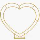 Heart Shaped Balloon Arch Stand for Proposal, 6.7FT Large Metal Heart Arch Frame for Wedding Backdrop, Love Flower Arch Decor for Engagement Party Display (Gold)