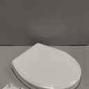 Hibbent Premium Round Toilet Seat with Cover Quiet Close, One-Click to Quick Release, Easy Installation Non-Slip Seat Bumpers, Slow Close Toilet Seat and Cover, Easy Cleaning-White Color