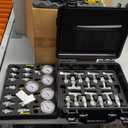 Hydraulic Pressure Test Kit with 5 Gauges(Max 10000 PSI), 13 Test Couplings 14 Tee Connectors 5 Test Hoses, Hydraulic Gauge Tester Set for Excavator, Construction, Machinery, and Mine, Black