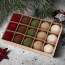 15 Pcs Velvet Christmas Ornaments,Flocked Christmas Ornaments,3.15inch Velvet Christmas Balls Bulk,Neutral Flocked Ornaments,Christmas Ball Ornaments for Xmas Tree Home Holiday Decors (Multicolor)