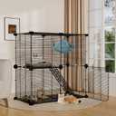 STILLCOVE Small Cat Cage Indoor: Enclosed Cat Enclosure DIY Pet Playpen Detachable Metal Wire Kennel Sturdy Crate with Hammock for Cats Kitten