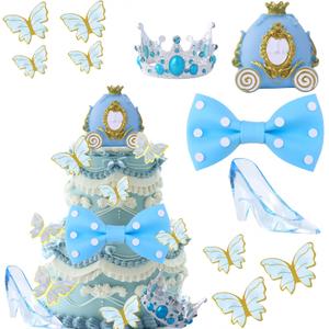 16 PCS Princess Carriage Pumpkin Carriage Princess Party Cake Decor Princess Party Favor Princess Party Gift Princess Cake Toppers