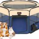 Aivituvin Dog Playpen Foldable Waterproof Pet Play Pens for Cat, Puppies, Rabbits, Chickens, Durable Portable Pet Tent for Travel Camping Indoor/Outdoor Blue XL
