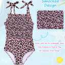 Toddler Swimsuit Girl Bathing Suits One-Piece Swimwear Adjustable Shoulder Straps Smocked 2-6T