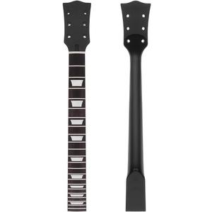 Alnicov Electric Guitar Neck DIY For Gibson LP Guitars Parts Replacement 22 Fret Maple Neck Rosewood Fretboard with White Trapezoid Dots Inlay Black Gloss 1