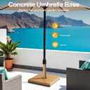 45lbs Patio Umbrella Base, Heavy Duty Fringe Umbrella Stand Pre-Filled Concrete, No Sand/Water Needed, Fits 6-12ft Market Umbrella, Wind-Resistant for Deck, Poolside, Balcony