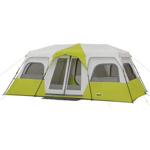 CORE Instant Cabin Tents | 6 Person / 9 Person / 10 Person / 12 Person Family Cabin Multi Room Pop Up Tents Car Camping | Included Storage Pockets for Camping Accessories
